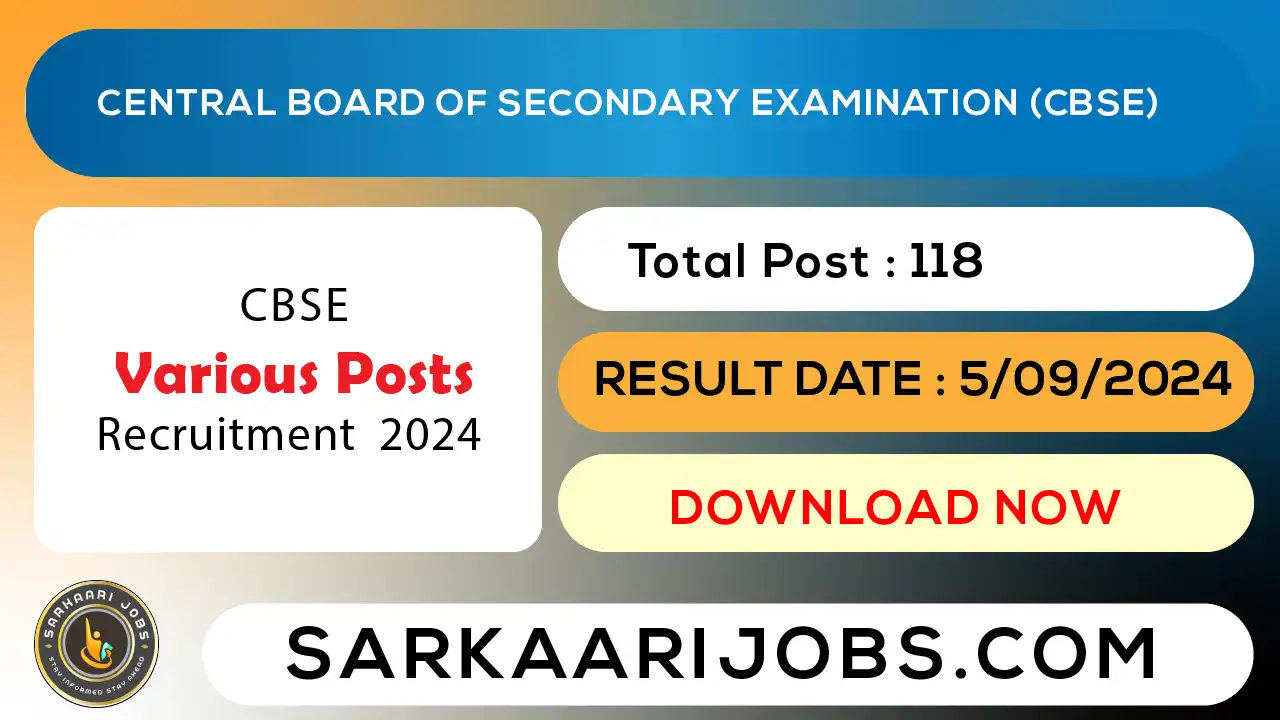 CBSE Board Various Post Exam Result 2024