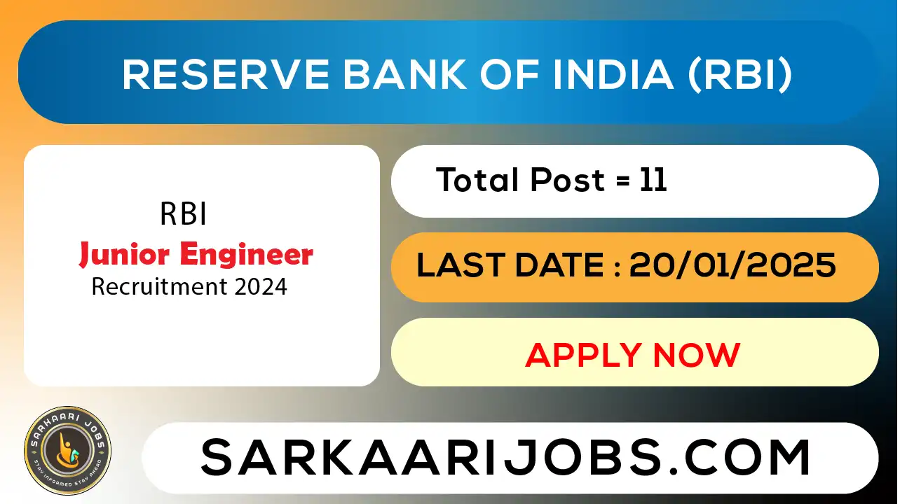 RBI Junior Engineer Recruitment 2024